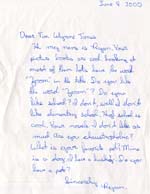 Letter to Tim Wynne-Jones from Ryan