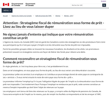 Alerte : Stratagème fiscal de rémunération sous forme de prêt