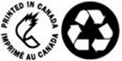 Imprimé dans le logo Canada/Imprimé au Canada.; Recyclez le logo.