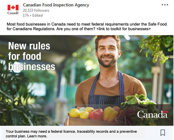 New rules for food businesses poster. Description follows.