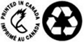 Logo Imprime Au Canada et logo Recycle.