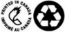 Logo imprimé au Canada (à gauche) et logo en papier recyclé (à droite).