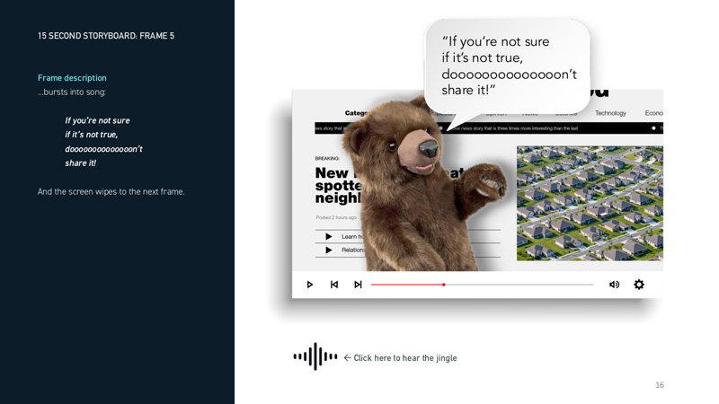 15 Second Storyboard, Frame 5. Text version below.