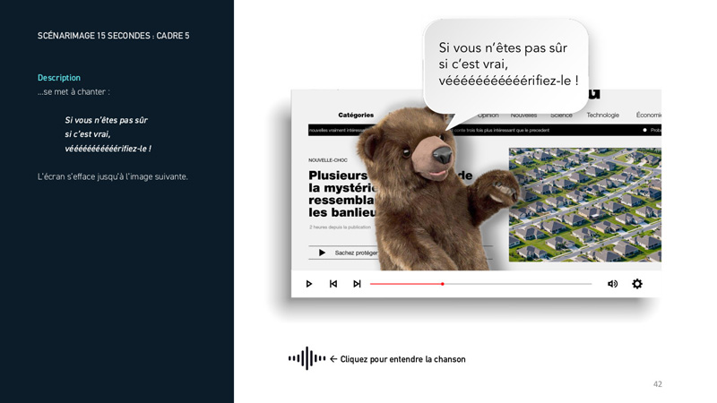 Scénarimage 15 secondes, cadre 5. La version textuelle suit.