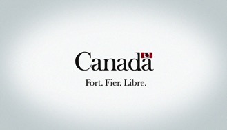 Image fixe, mot-symbole « Canada » avec slogan.