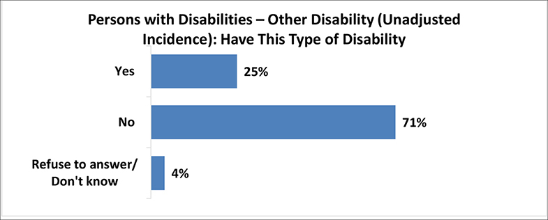 A figure depicts the percentage of persons with other disabilities with unadjusted incidence. Details follow this image.