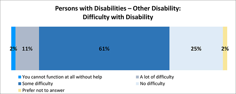 A figure depicts the amount of difficulty persons with other disabilities have with their disability. Details follow this image.