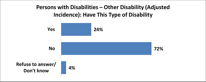 A figure depicts the percentage of persons with other disabilities with adjusted incidence. Details follow this image.