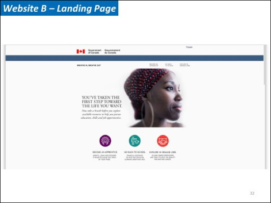 Website B – Landing Page