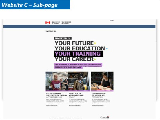 Website C – Sub-page