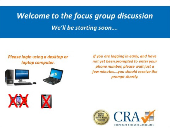 Welcome to the focus group discussion