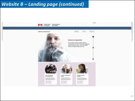 Website B – Landing Page (continued)
