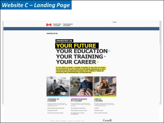 Website C – Landing Page 