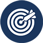 Dart board, with a bullseye, icon