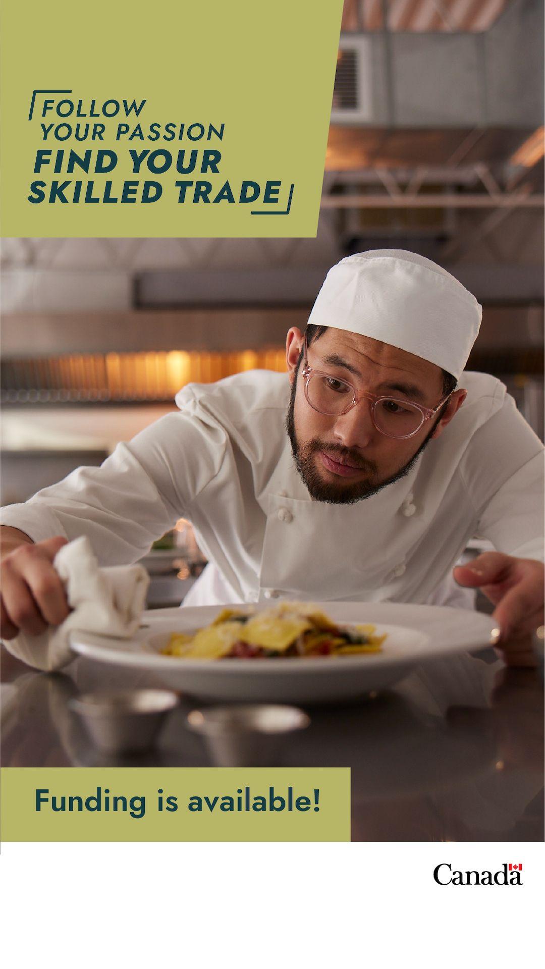 Poster example - Follow your passion, showing a chef