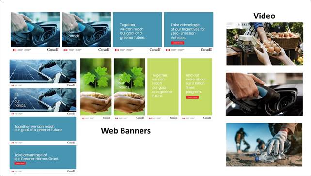 Slide 21: We see all images from the three web banners and three images from the video for concept B.