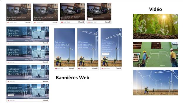 Diapositive 14 : Nous voyons toutes les images des trois bannires web et trois images de la vido pour le concept A.