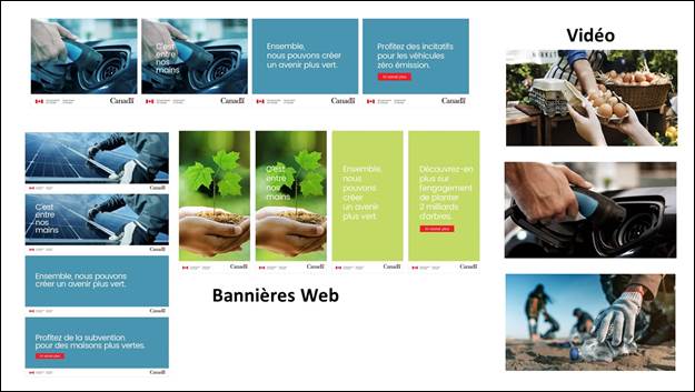 Diapositive 21 : Nous voyons toutes les images des trois bannires web et trois images de la vido pour le concept B.