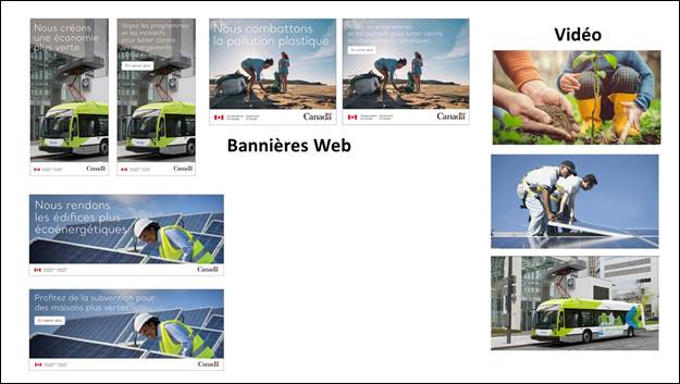 Diapositive 28  : Nous voyons toutes les images des trois bannires web et trois images de la vido pour le concept B.