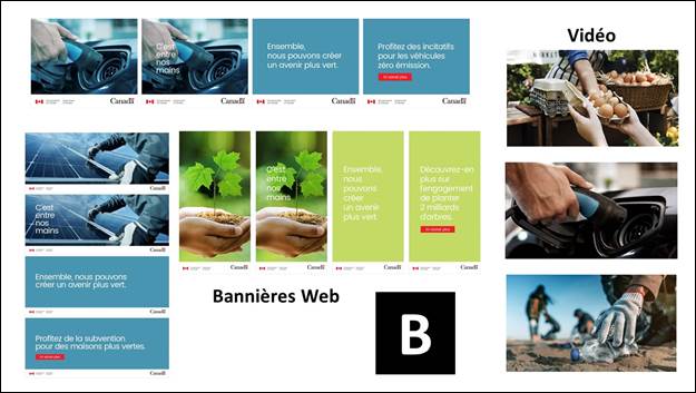 Diapositive 31  : Nous voyons toutes les images des trois bannires web et trois images de la vido pour le concept B.