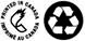 Logo “Imprimé au Canada.”; Logo en papier recyclé.