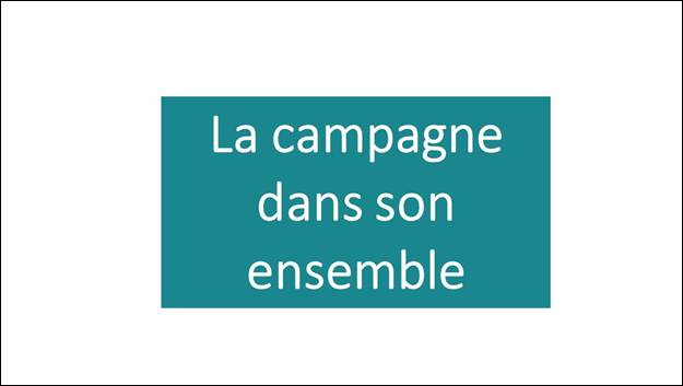 Diapositive 15: La campagne dans son ensemble.