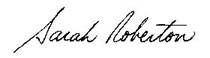 Signature of Sarah Robertson
