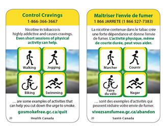 Four self-contained images of stick figures walking, jogging, biking and swimming. In the background is a road and a blue sky.