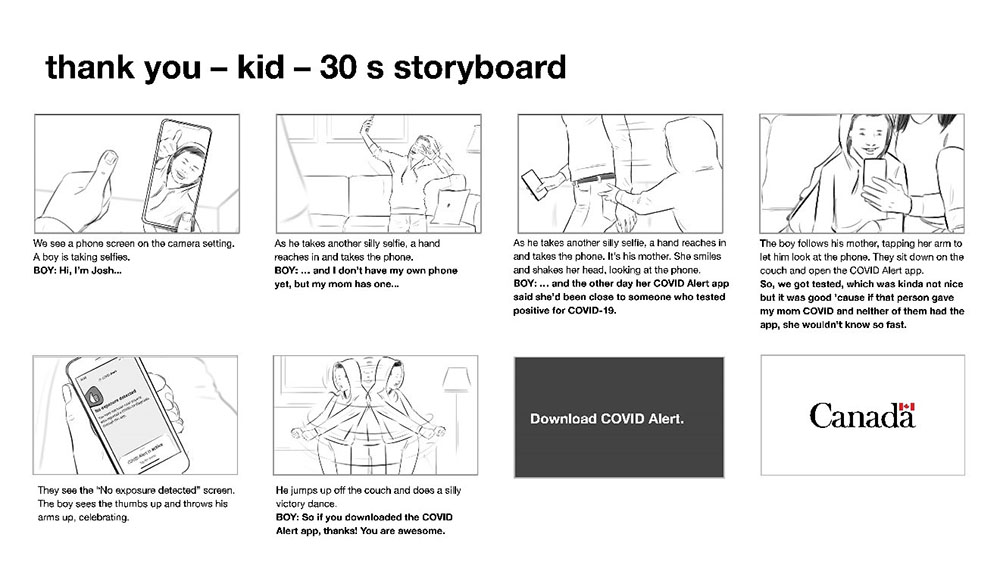 Figure 8. Thank you-kid-30s storyboard