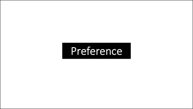 Description: Preference title slide.