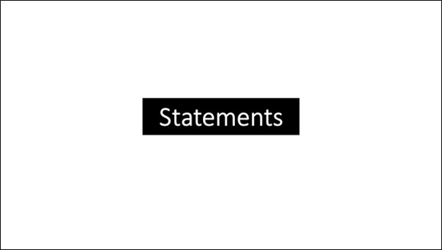 Description: Statements title slide.