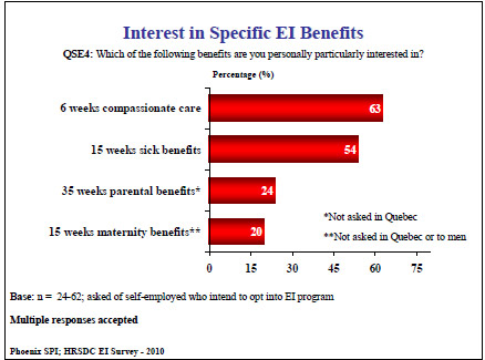 Interest in Specific EI Benefits