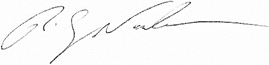 Hand Signature of President Rick Nadeau.