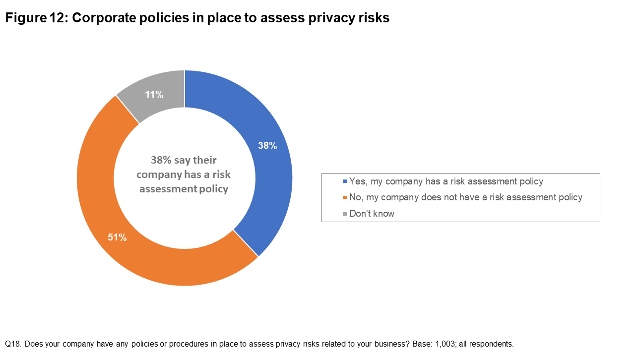 Figure 12: Corporate policies in place to assess privacy risks