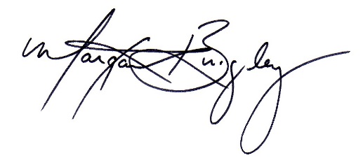 Signature of Margaret Brigley, President & COO