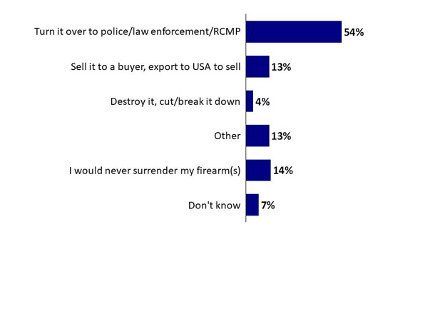 Chart 17: Perceived Options Regarding Unwanted Handgun. Text version below.