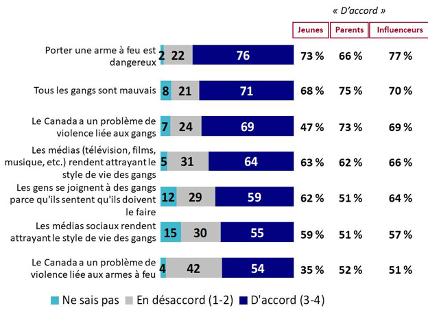 Graphique 5 : Perceptions des gangs. La version textuelle suit.