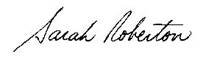 Sarah Roberton (signature)
