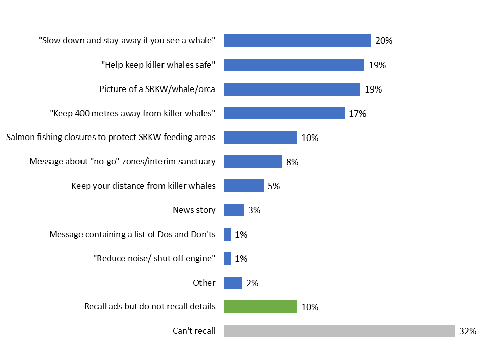 Figure 13: Recall of ad campaign content, messages