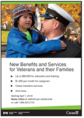 Title: Description of the Concept A - Description: Idea:
This concept announces that a number of new benefits are available for Veterans and their families and summarizes three of the main ones.
Objective:
It seeks to grab the attention of those who have served in the military as well as families, and even those who know people who have served. It presents new key benefits for both families and Veterans and encourages them to apply. 
