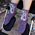 Wanna Dance colorwork socks with picot hem=