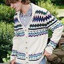 Maximilian colorwork shawl collar cardigan