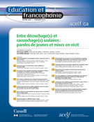 Cover of Entre décrochage(s) et raccrochage(s) scolaires : paroles de jeunes et mises en récit, 
      Volume 47, Number 1, Spring 2019, pp. 1-245 Éducation et francophonie