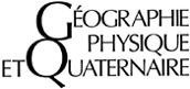 Logo for Géographie physique et Quaternaire