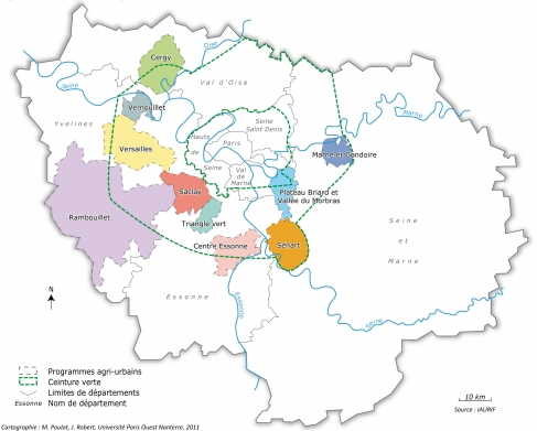 Figure 4. Les programmes agri-urbains en Ile-de-France