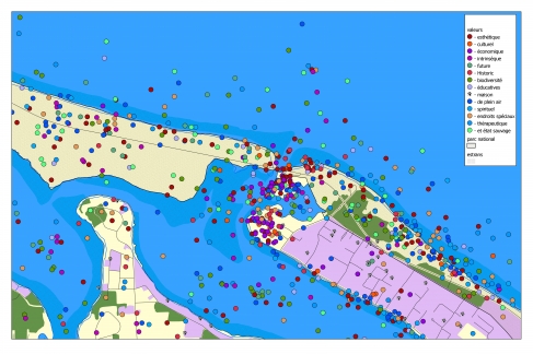 <em>Values mapped along the coast near the Covehead fisheries wharf.</em>