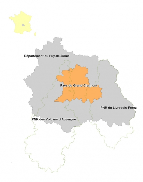 Figure 1. Situation géographique du périmètre du SCoT du Grand Clermont.