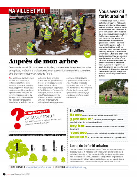 Figure 2. Grand Lyon Magazine n° 36, février 2012. Des chiffres, des faits et des actes à propos de la forêt de la métropole. Un marronnier<a class="footnotecall" id="bodyftn2" href="#ftn2">2</a> de l’information sur la nature