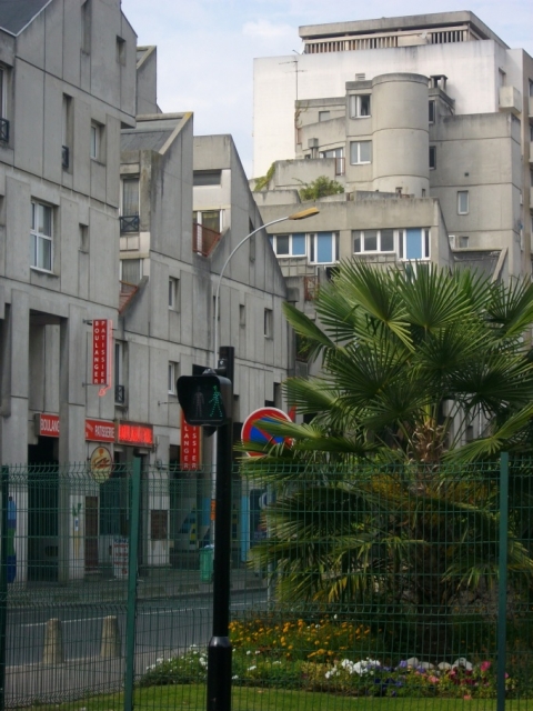 Figure 4. La Maladrerie, ensemble de logements sociaux construit par René Gailhoustet. Au premier plan, un des jardins municipaux entouré de grillage.