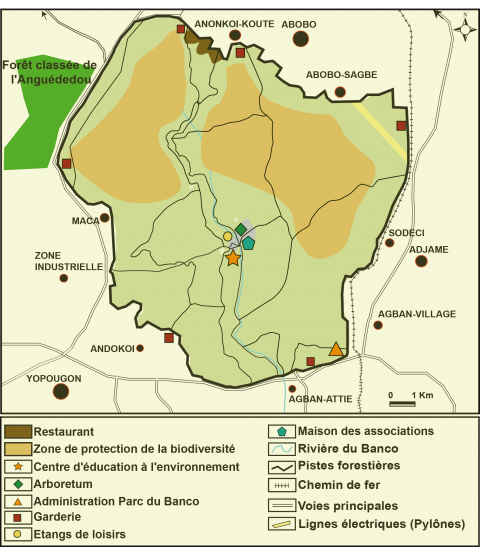 Figure 7. Proposition d’aménagement et d’exploitation touristique de la Forêt du Parc National du Banco